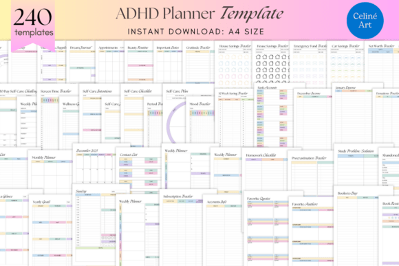 Download Editable ADHD Planner KDP Templates - Kdp templates Collection