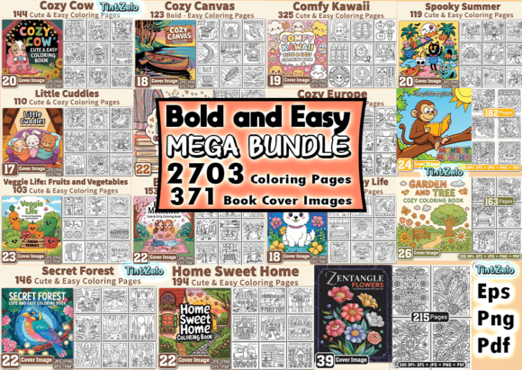 Download 2703 Bold and Easy Bundle Coloring Pages - Bundle coloring pages Collection