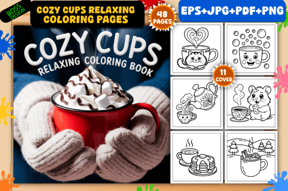 Download Cozy Cups Relaxing Coloring Pages - Relaxing coloring pages Collection