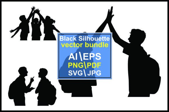 Download Silhouettes Children Teens Celebrating - Teens Collection