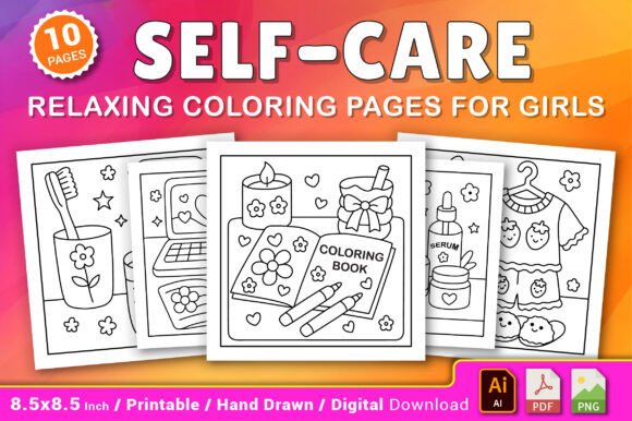 Download Self-Care Relaxing Coloring Pages - Relaxing coloring pages Collection