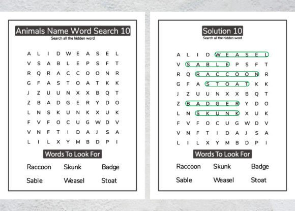 Download Animal Word Search KDP Interior for Kids - Premium Resources
